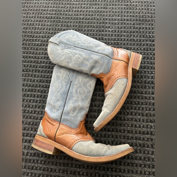 Vintage Shoes Vtg Denim Cowboy Boots Mens 1115 Poshmark